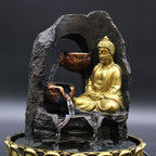 Fuente de agua de sobremesa - 30 cm - Buda dorado meditando