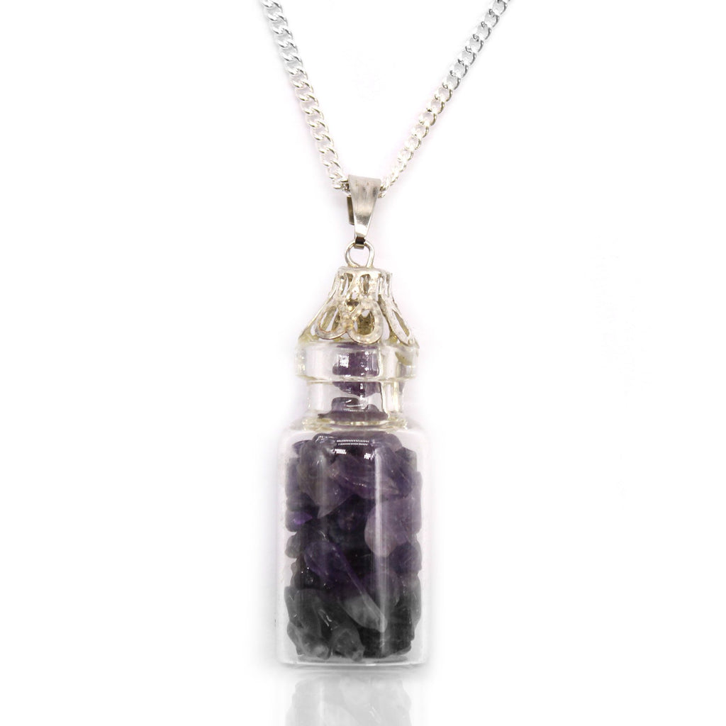 Collar de Piedras Preciosas Embotelladas - Amatista