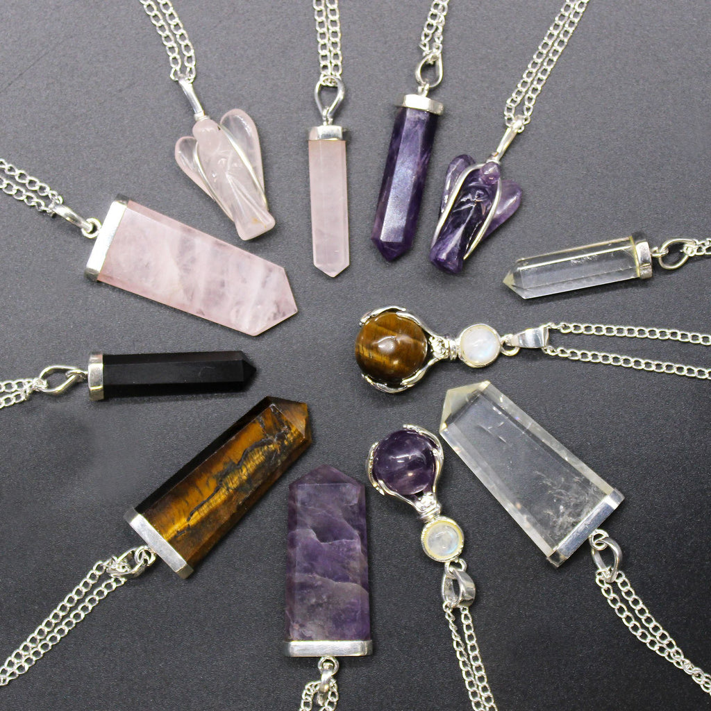 Colgante de Manos Curativas de Piedras Preciosas - Amatista