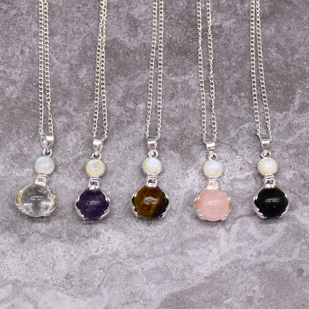 Colgante de Manos Curativas de Piedras Preciosas - Amatista