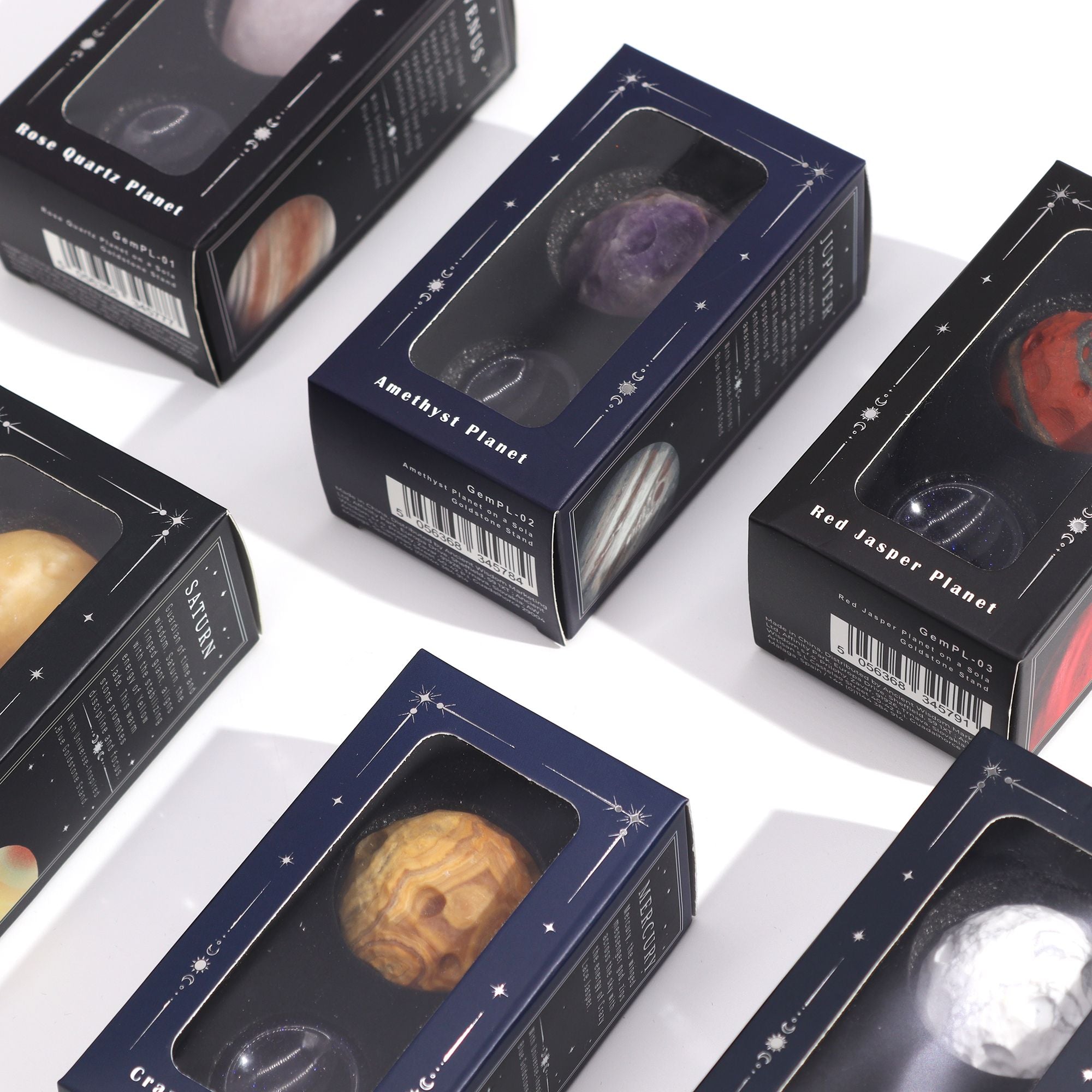 1x Planeta de Jaspe Rojo con Soporte Solar (MARTE) - 40mm