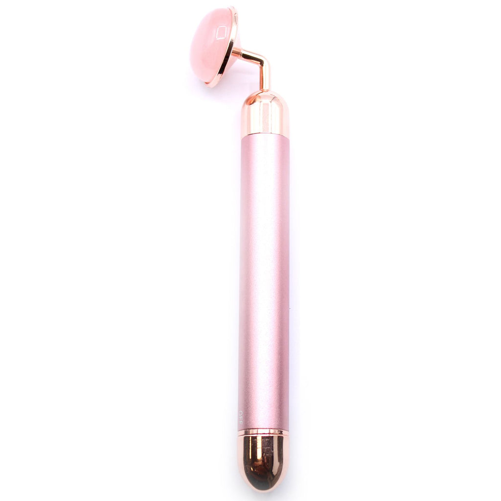 Rodillo con Vibración de Piedras Preciosas - Cuarzo rosa