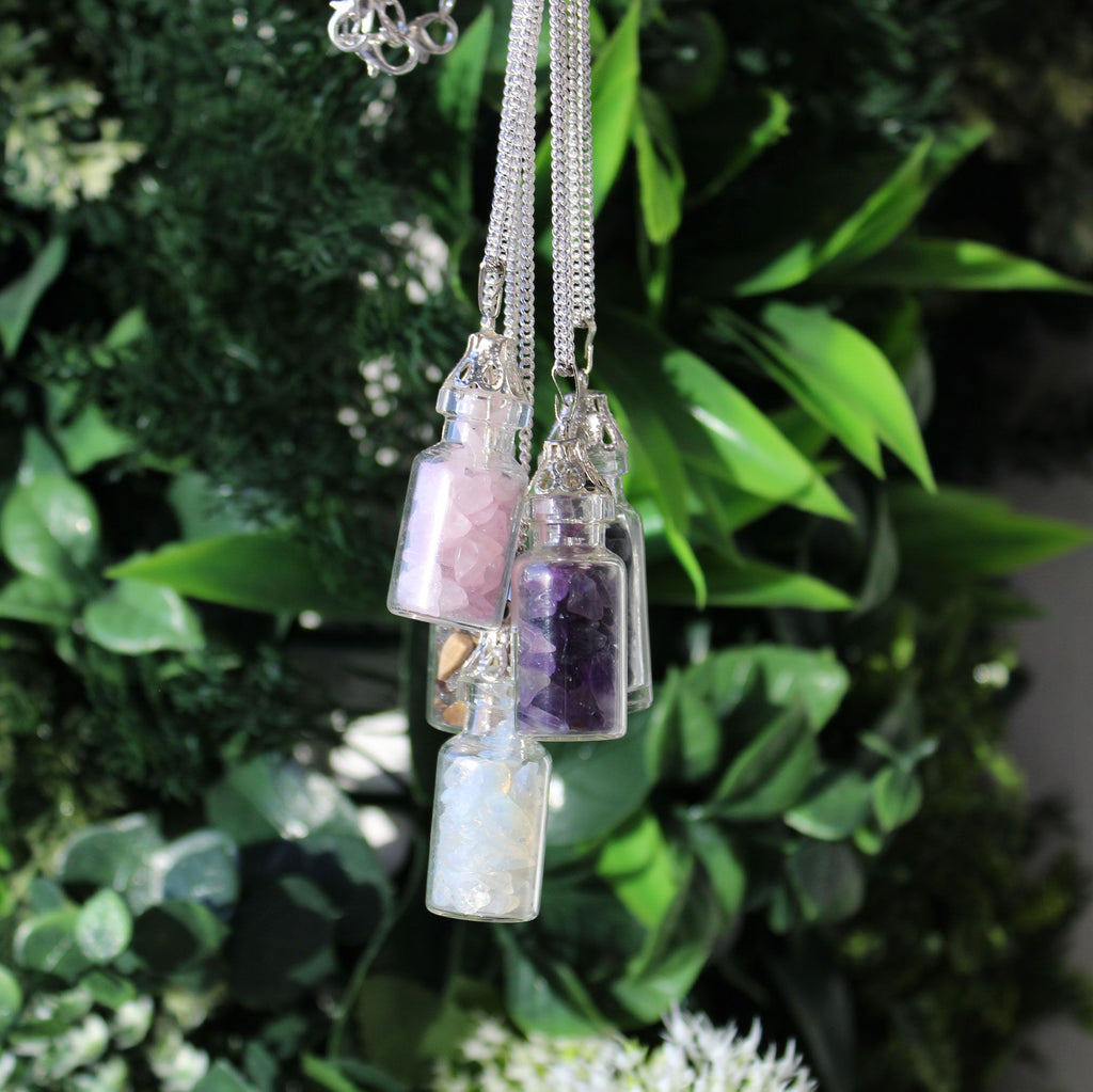 Collar de Piedras Preciosas Embotelladas - Amatista